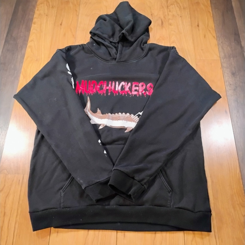 Mudchuckers 2021 Spearin'  Black Men's 2XL Hoodie Sweatshirt Pullover